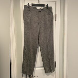 Liz Claibourne Size 12P Black Cream Audra Fit Lined Wool Blend Pants Trousers